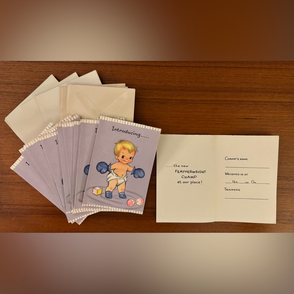 Bundle—Unused Vintage 60s-70s Baby Shower Invitations/Birth Anmts—1 NIB! - Picture 5 of 14